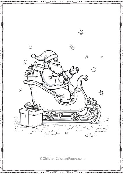 An Ice Sculpture Of Santa And Sleigh At The North Pole Free PDF Printable