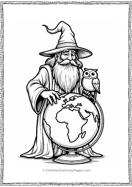 Ancient Wizard With Glowing Globe Free PDF Printable