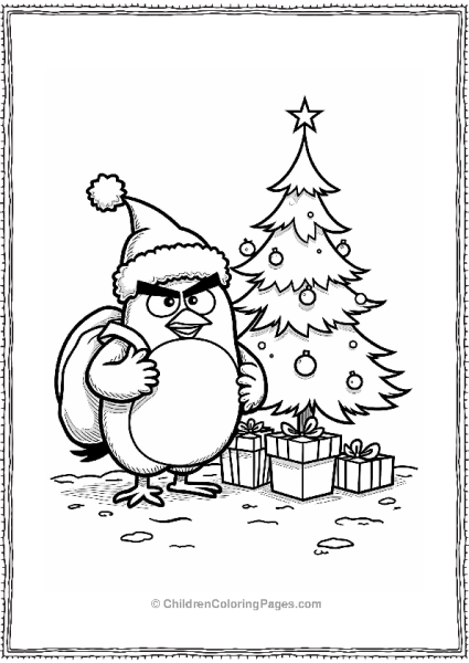 Angry Bird As Santa Claus Free PDF Printable