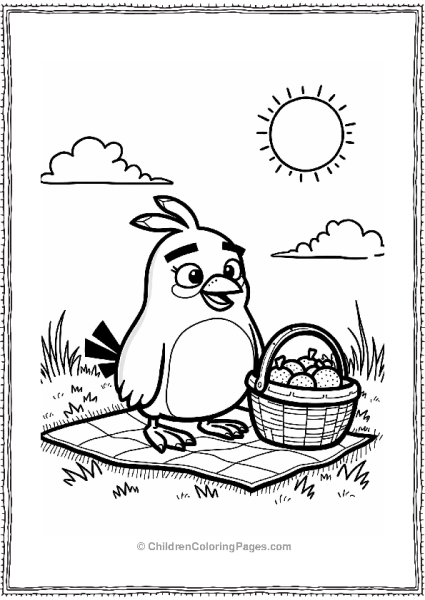 Angry Bird At A Summer Picnic Free PDF Printable