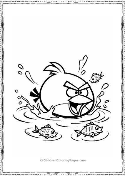 Angry Bird Diving Into Water Free PDF Printable