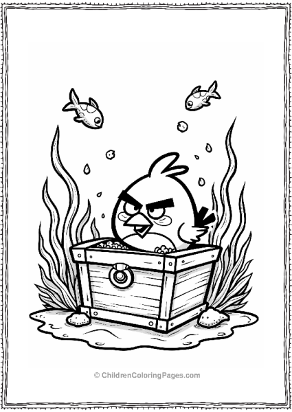 Angry Bird Exploring Underwater Treasure Free PDF Printable