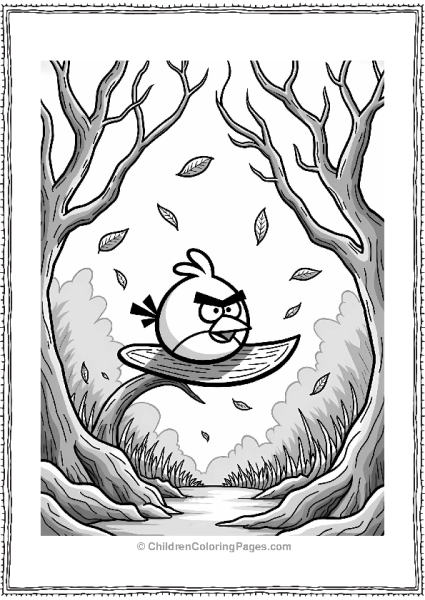 Angry Bird In A Chaotic Forest Free PDF Printable