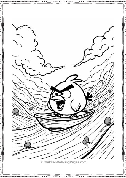 Angry Bird In A Chaotic Landscape Free PDF Printable