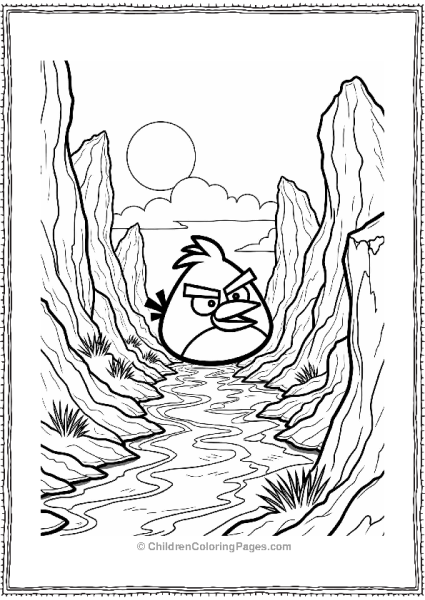 Angry Bird In A Rocky Landscape Free PDF Printable