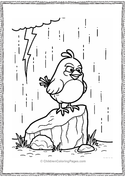 Angry Bird In A Thunderstorm Free PDF Printable