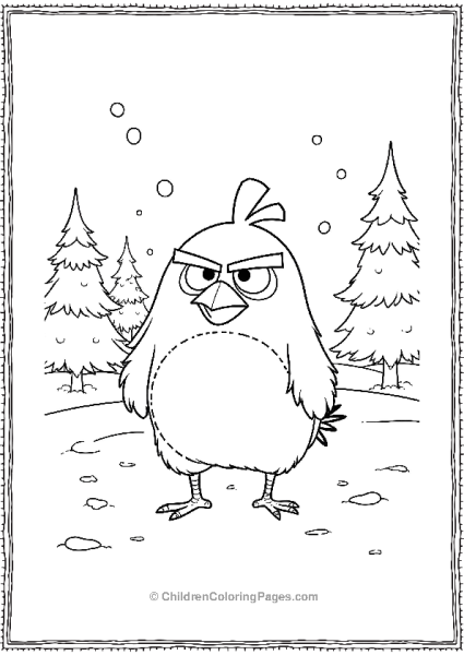 Angry Bird In Snowy Landscape Free PDF Printable