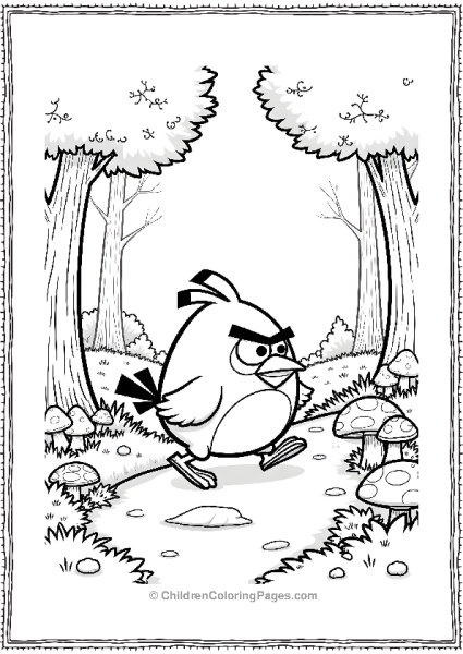 Angry Bird In The Forest Free PDF Printable