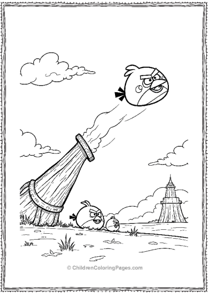 Angry Birds Being Launched From A Cannon Free PDF Printable