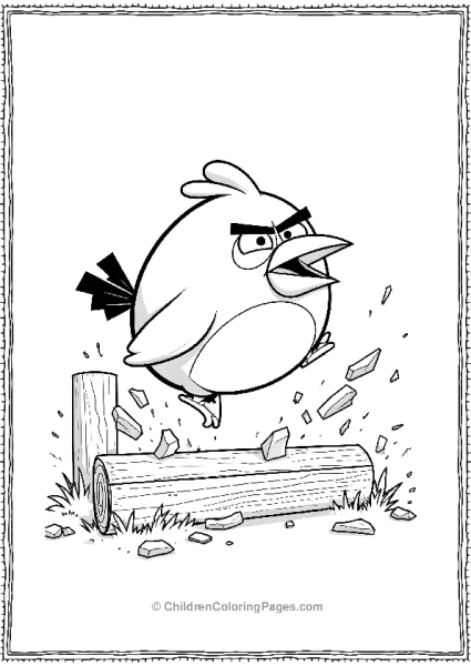 Angry Birds Breaking Through Wooden Barrier Free PDF Printable