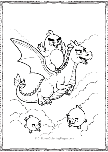 Angry Birds Dragon And Birds Flying Free PDF Printable