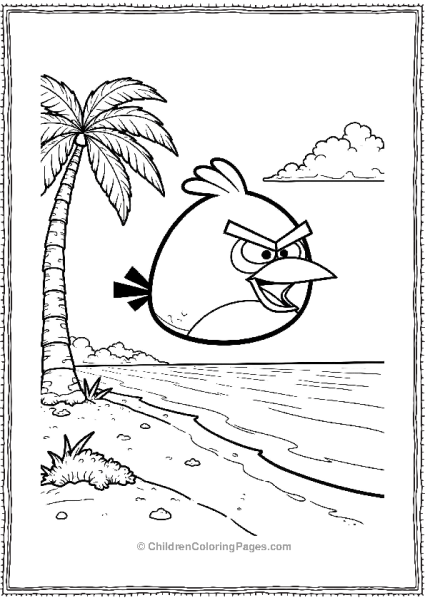 Angry Birds Flying Over Beach Free PDF Printable