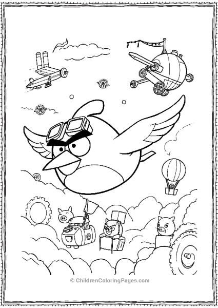 Angry Birds Flying Through Steampunk World Free PDF Printable