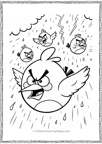 Angry Birds In A Stormy Sky Free PDF Printable