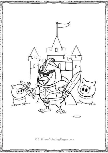 Angry Birds Knight With Sword And Pig Free PDF Printable