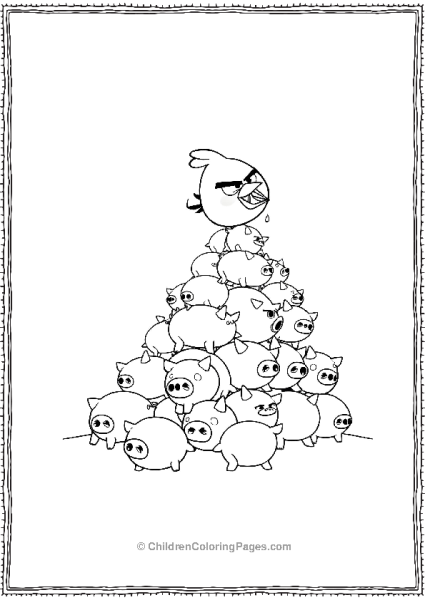 Angry Birds Knocking Over Pig Pyramid Free PDF Printable