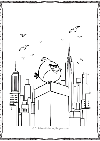 Angry Birds On City Rooftop Free PDF Printable