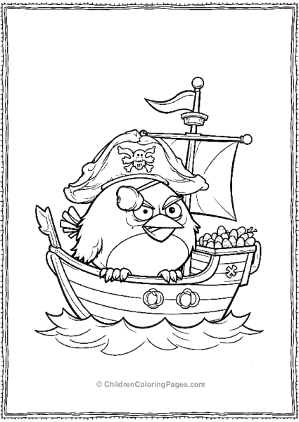 Angry Birds Pirate Captain On Ship Free PDF Printable