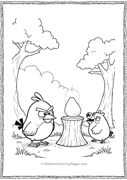 Angry Birds Protecting An Egg From A Pig Free PDF Printable