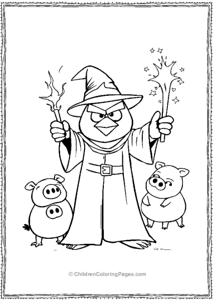 Angry Birds Wizard Casting A Spell On Pigs Free PDF Printable