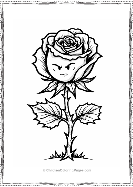 Angry Rose With Thorns Free PDF Printable