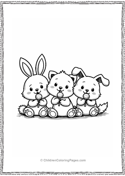 Animal Friends With Lollipops Free PDF Printable