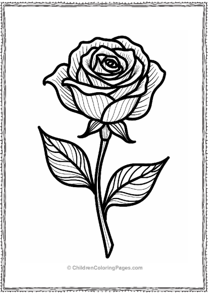 Art Deco Rose Illustration Free PDF Printable