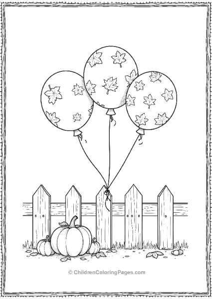 Autumn Leaf Balloons With Patterns Free PDF Printable