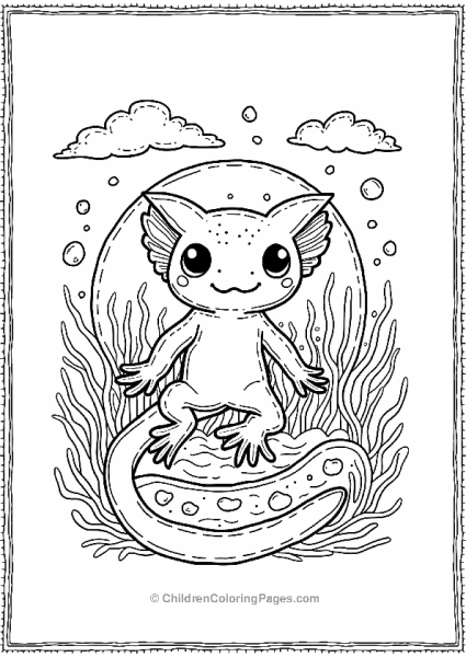 Axolotl Among Geometric Shapes Free PDF Printable