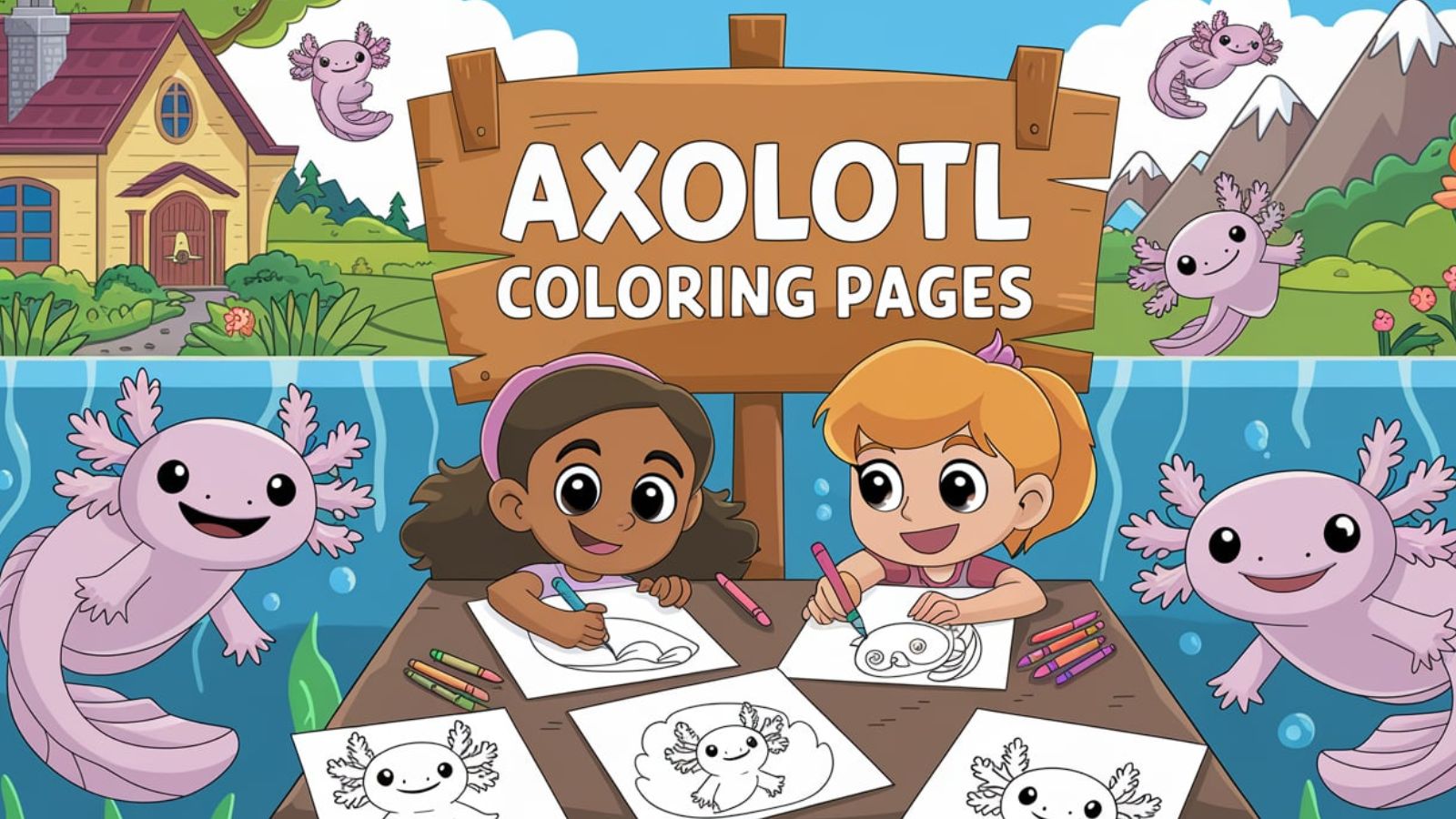 Axolotl Coloring Pages – Free PDF Printables For Kids 🌊🐾