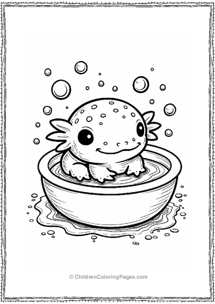 Axolotl In A Bubble Bath Free PDF Printable