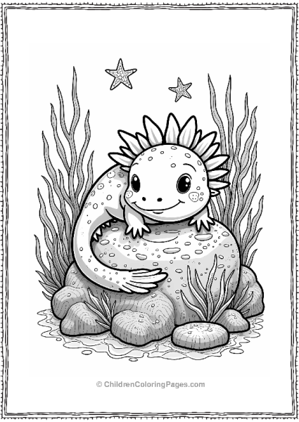 Axolotl In A Colorful Coral Garden Free PDF Printable