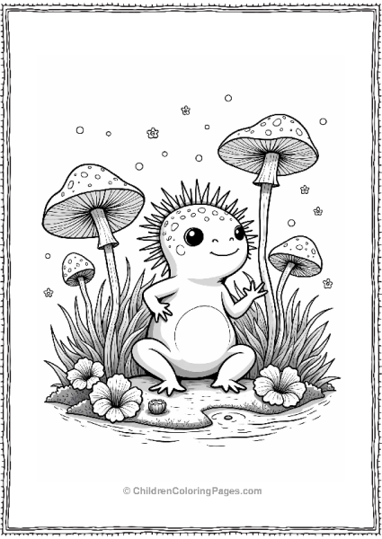 Axolotl In A Magical Fairy Garden Free PDF Printable