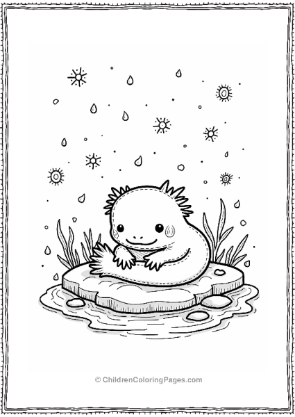 Axolotl In A Winter Pond Free PDF Printable