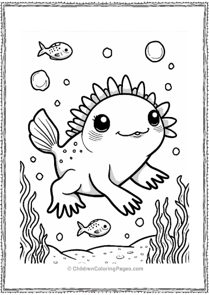 Axolotl Leading An Underwater Parade Free PDF Printable