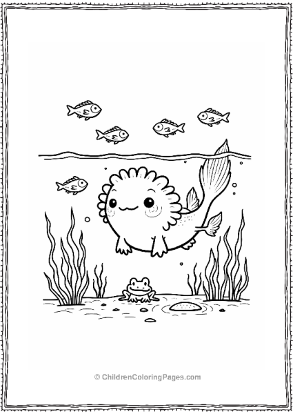 Axolotl Swimming With Friends Free PDF Printable