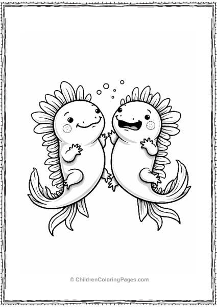 Axolotls Making Silly Faces Free PDF Printable