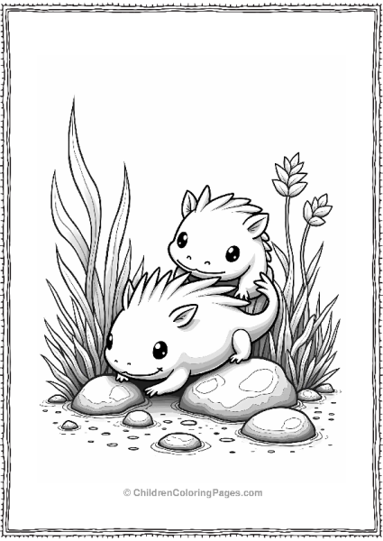 Axolotls Playing Hide And Seek Free PDF Printable