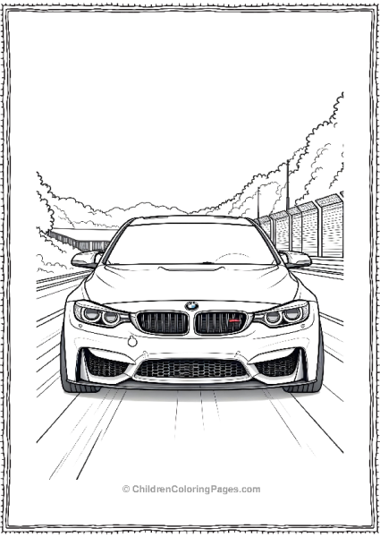 BMW M3 Racing Down ATrack Free PDF Printable