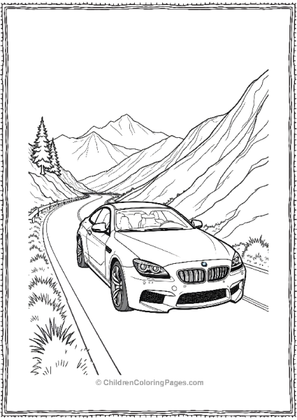 BMW M6 Coupe Driving Through A Scenic Mountain Free PDF Printable