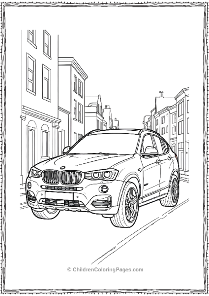 BMW X4 In An Urban Background Free PDF Printable