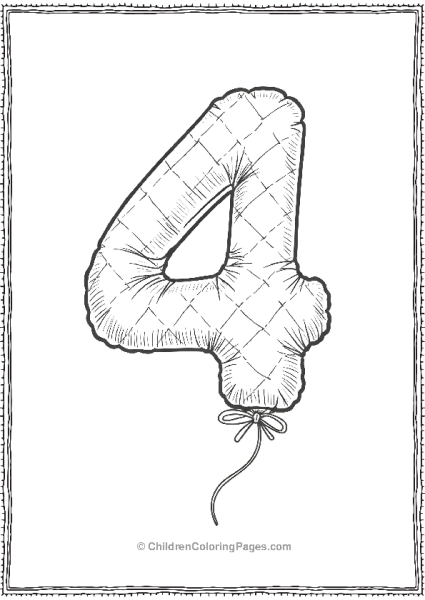 Balloon Number Four Free PDF Printable