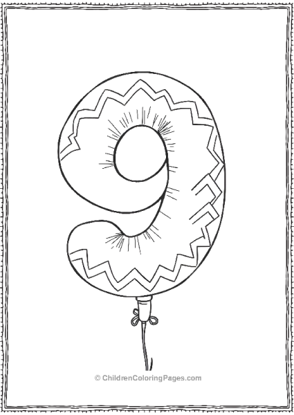 Balloon Number Nine Free PDF Printable