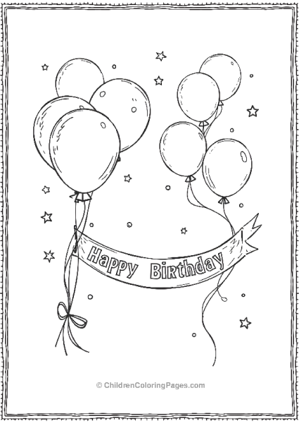 Balloons And Party Banner Free PDF Printable