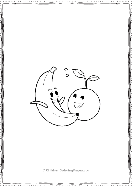 Banana And Orange Sharing A Joke Free PDF Printable