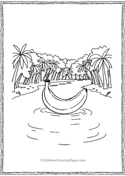 Banana Boat On Tropical River Free PDF Printable