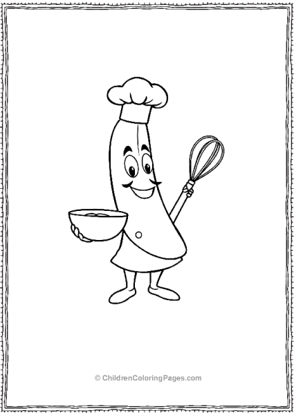 Banana Chef With Whisk And Bowl Free PDF Printable