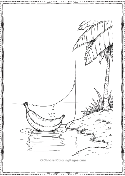 Banana Fishing On A Tropical Island Free PDF Printable