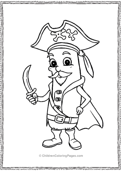 Banana Pirate With Sword Free PDF Printable