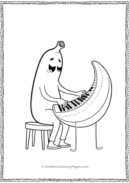 Banana Playing Piano With A Smile Free PDF Printable